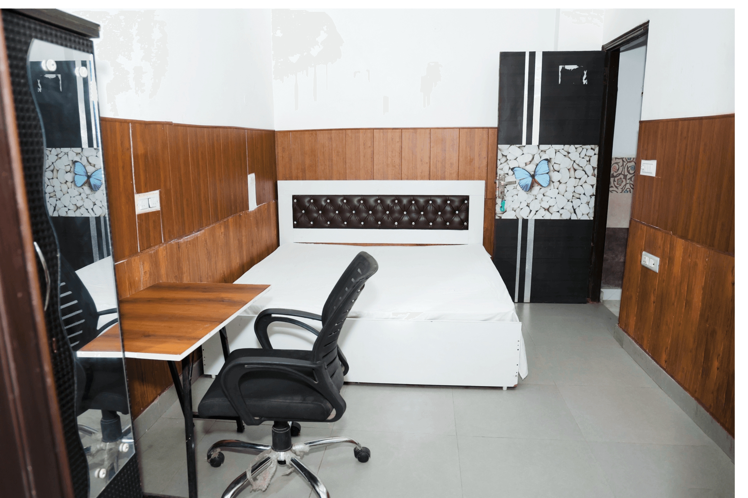 Furnished bedroom and study desk